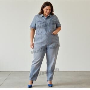Good American Denim Utility Jumpsuit – Blue Wash – 3XL – NWT
